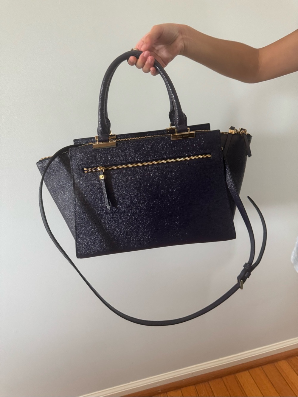 Henri Bendel Top-Handle Satchel with Gold Hardware